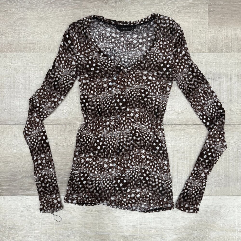 Bird Feather Print Long Sleeve